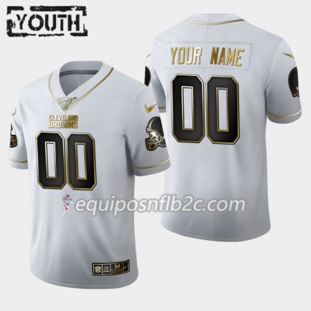 Camiseta Niño NFL Cleveland Browns Personalizar Nike Blanco Golden Edition 100th